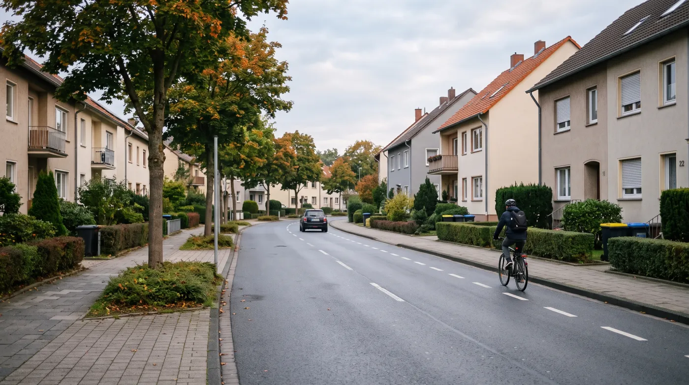 Pendler auf dem morgendlichen Arbeitsweg in einer deutschen Stadt